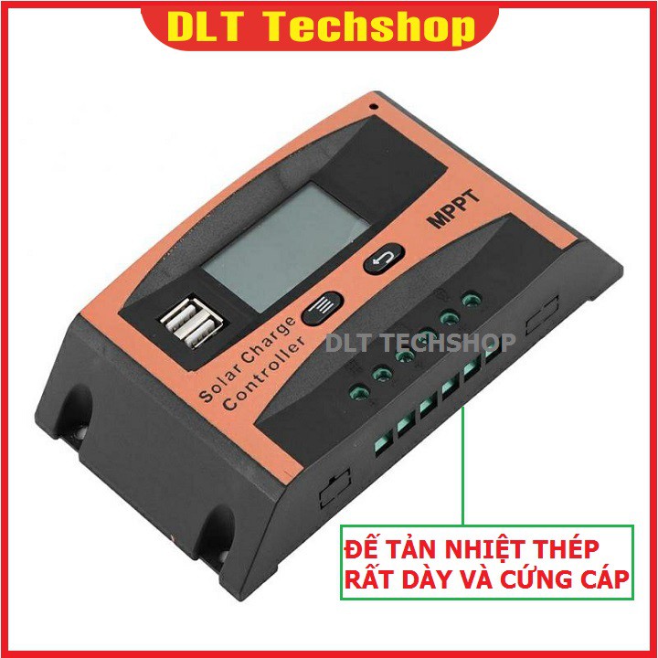 Điều Khiển Tấm Pin Năng Lượng Mặt Trời 60A 720W 12V-24V 2 cổng USB 5v-2A