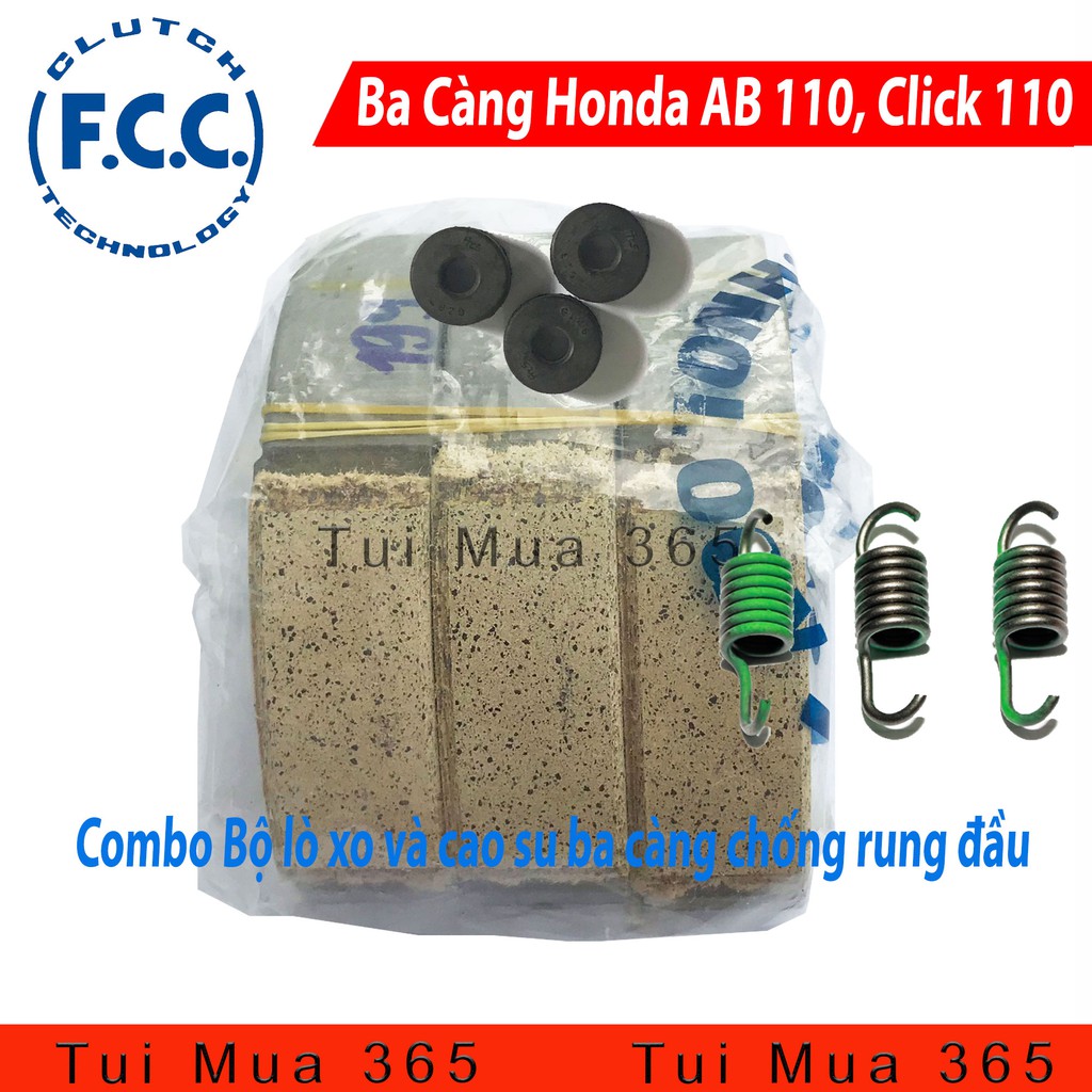 Combo Chống Rung Đầu Honda Air Blade 110, Click 110, SCR 110 Tặng kèm cao su ba càng.