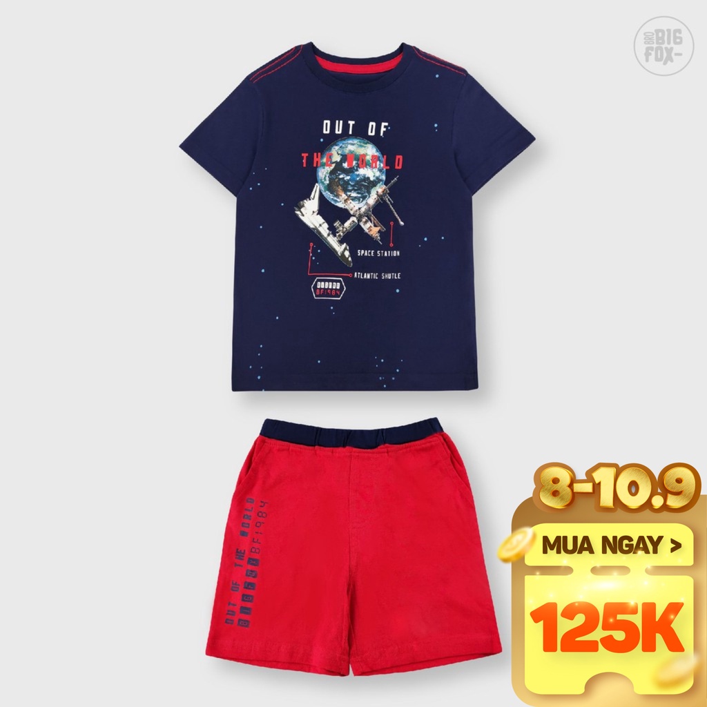 Đồ Bộ Bé Trai Size Đại Bigfox, Bộ Trẻ Em In Trái Đất 2-11 Hàng Chất Cotton Xuất
