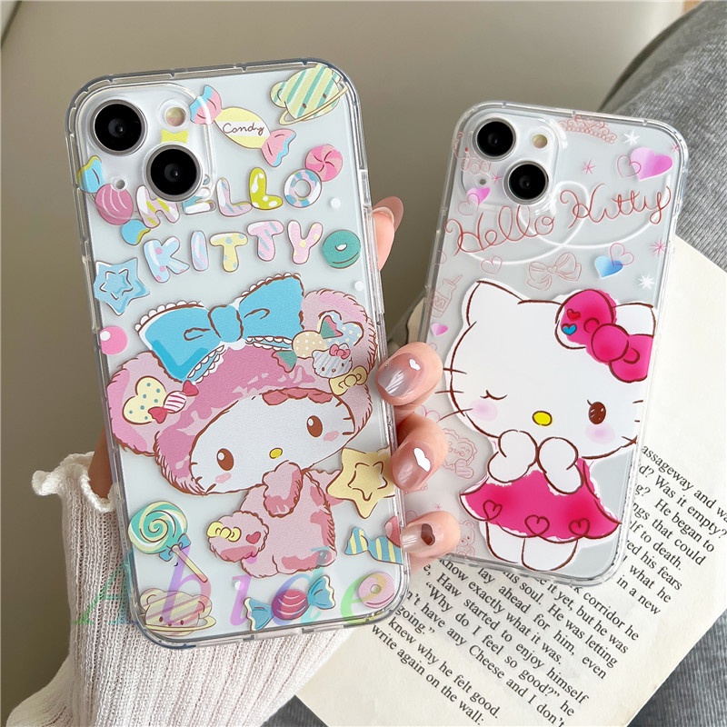 Ốp điện thoại mềm họa tiết Hello Kitty cho iPhone 12/13 Pro Max 7 8 Se2 iphone11 ProM