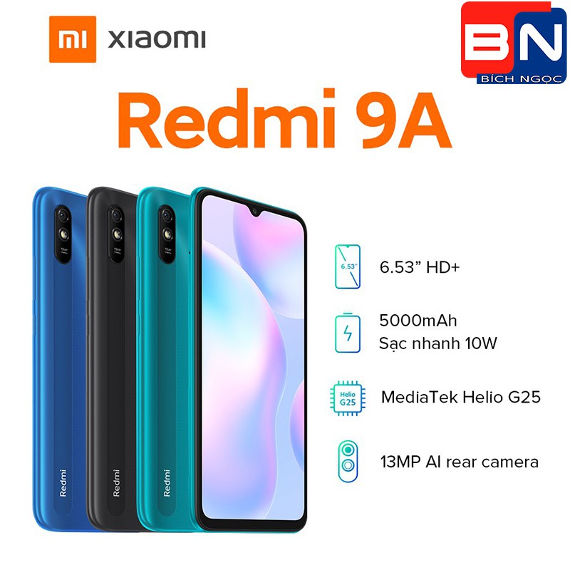 Điện Thoại Xiaomi Redmi 9A 2GB/32GB-Chính hãng-BH điện tử