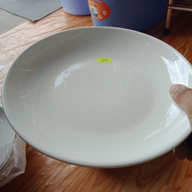 [Gốm sứ]Dĩa sứ trắng Dày lớn 8inch