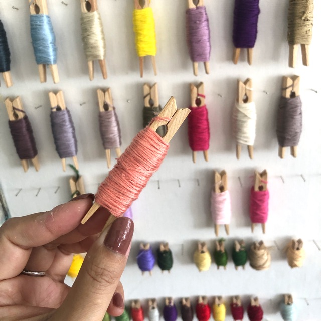 10 chiếc kẹp gỗ làm bobbin cuốn chỉ thêu to - kẹp gỗ treo tranh ảnh decor