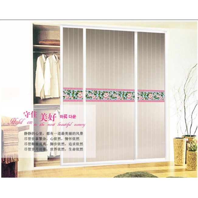 Decal trang trí Viền hoa Văn Hồng tím A.H