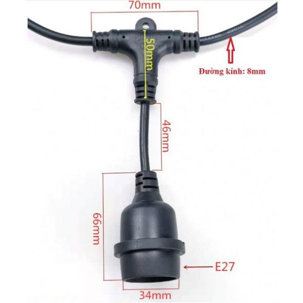 Dây đèn bóng led búp 10 mét 20 bóng 5w, đèn trang trí