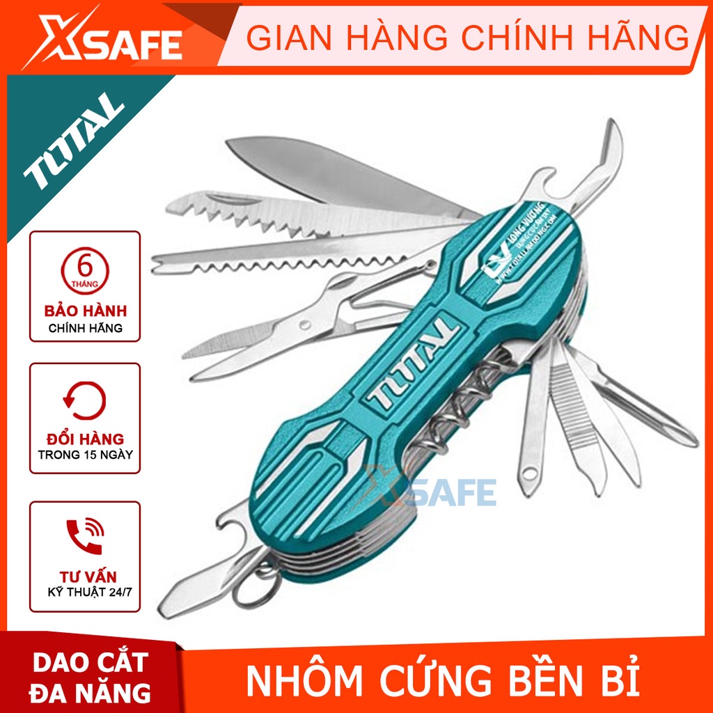 Bộ dao đa năng bỏ túi 15 trong 1 TOTAL THMFK0156 Dao sinh tồn cắt gọt khui nước ngọt cưa gỗ dũa móng tay vặn ốc  [XSAFE]