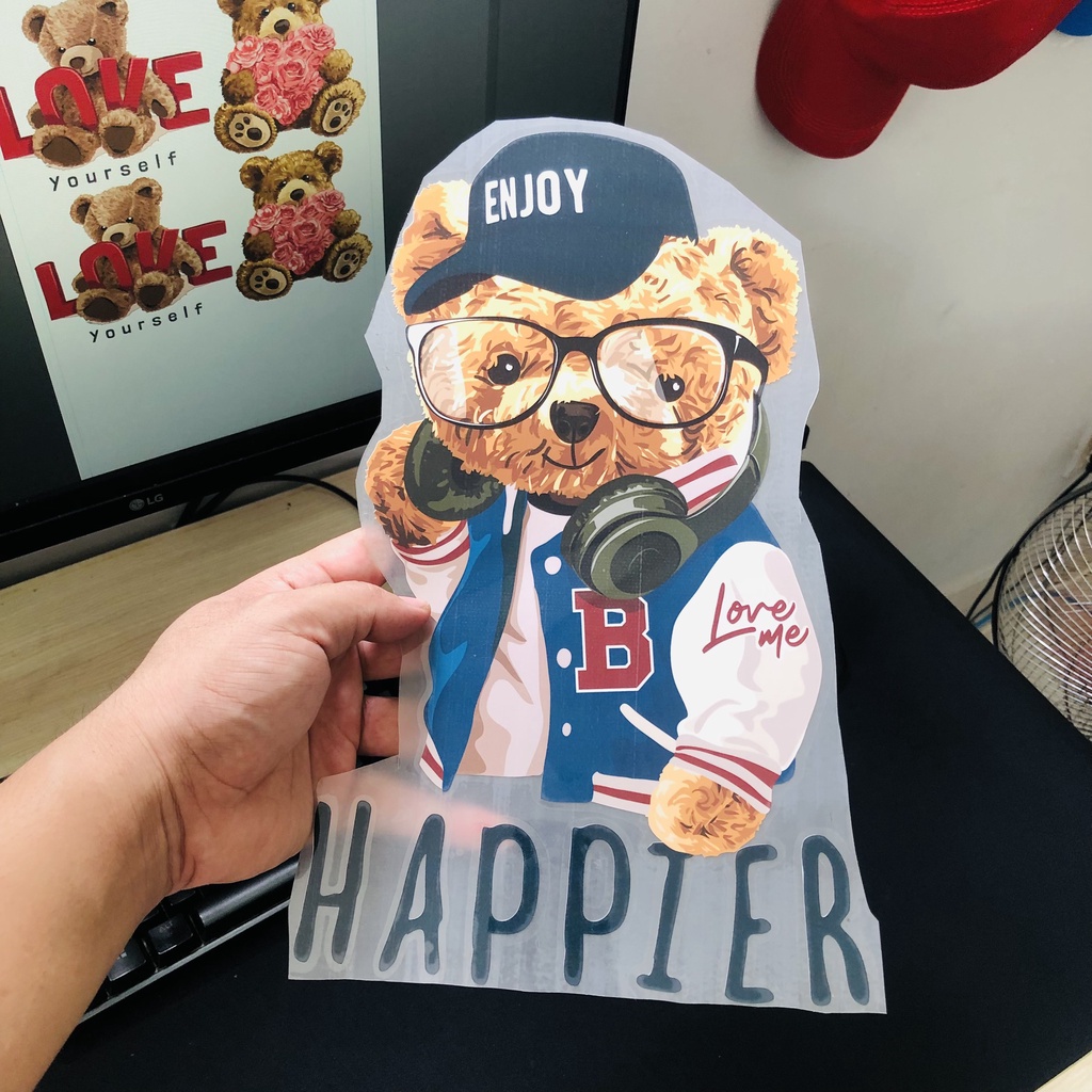 HÌNH ỦI NHIỆT - DECAL ỦI ÁO HÌNH GẤU TEDDY