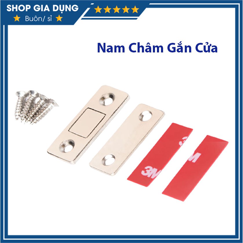 Nam Châm Gắn Lực Hút Cực Mạnh - Thép Siêu Bền, Keo 3M - Dán Chốt Tủ Quần Áo, Ngăn Kéo, Cửa Ra Vào Tiện Lợi