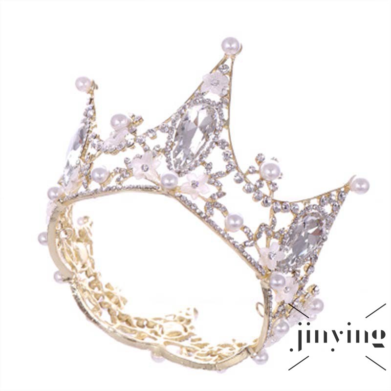 GETNOIVAS Vương miện ngọc trai pha lê phong cách Hàn Quốc thời trang