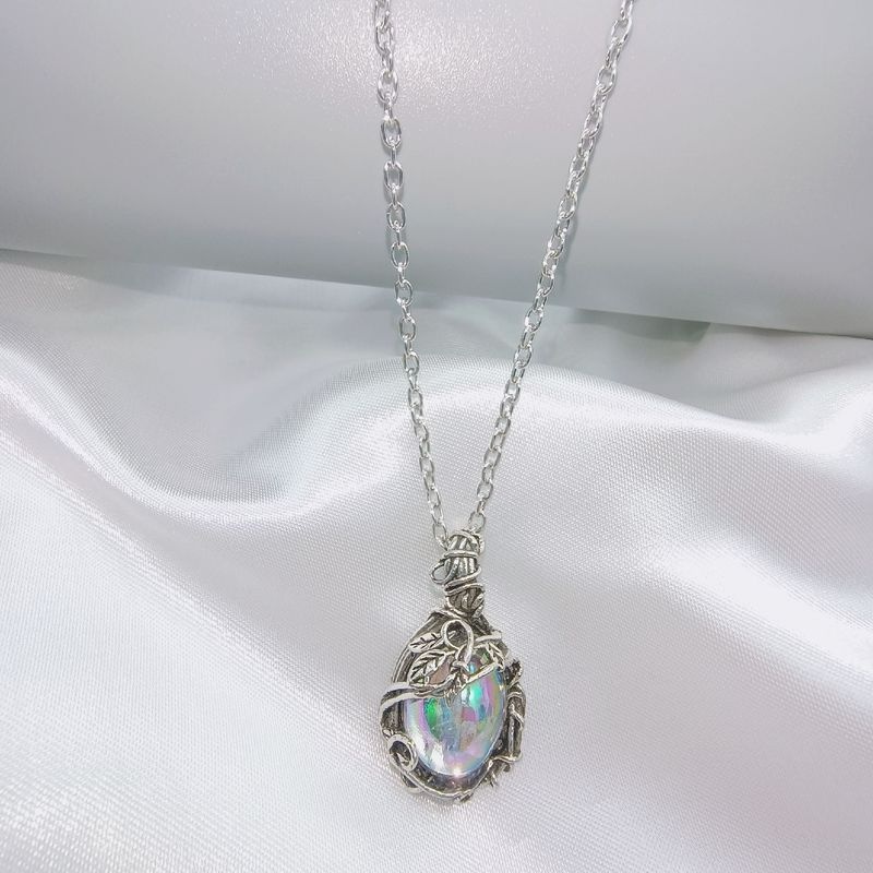(Hot Sale) Vòng cổ HợP Kim ĐíNh Đá MặT Trăng Tự Nhiên Vintage