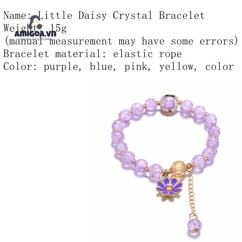 Vòng Tay Trang Sức Đính Hoa Cúc/ Dâu Tây/ Hướng Dương Dành Cho Nữ