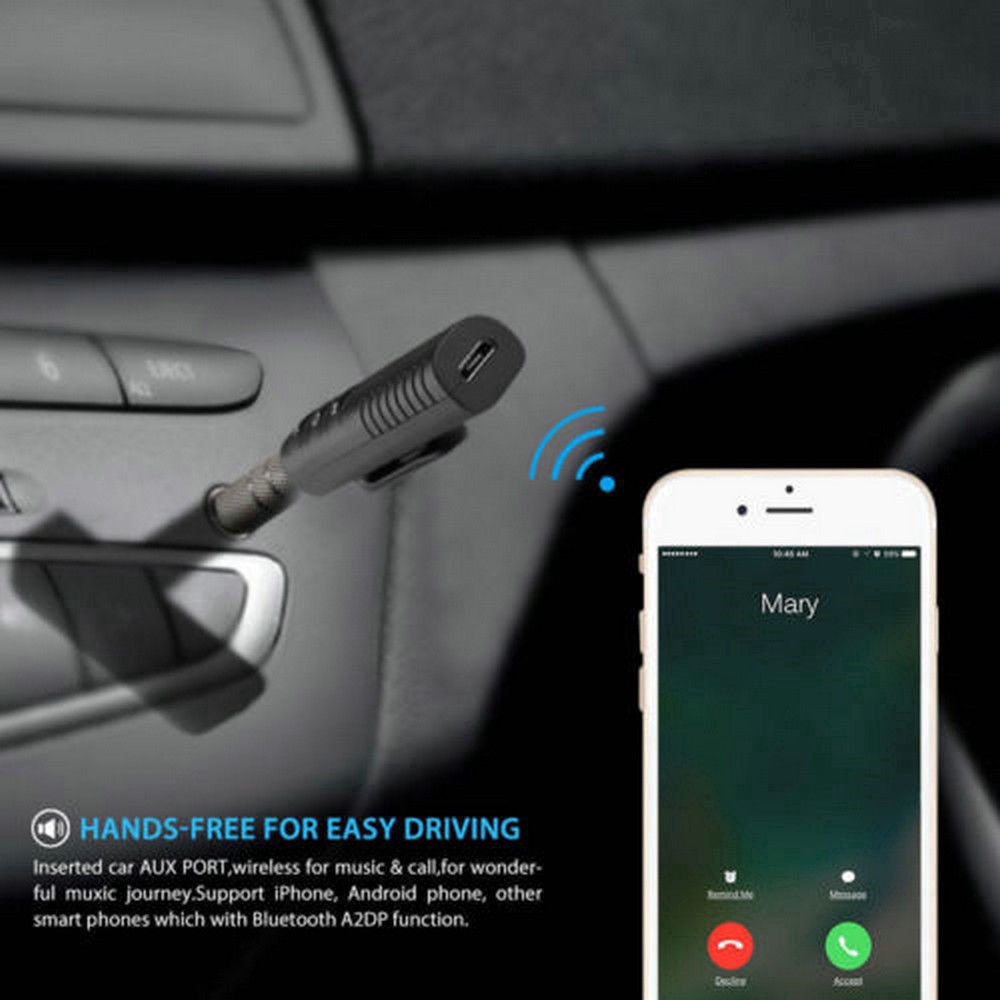 Thiết bị nhận tín hiệu âm thanh không dây kết nối Bluetooth giắc cắm 3.5mm trong xe hơi