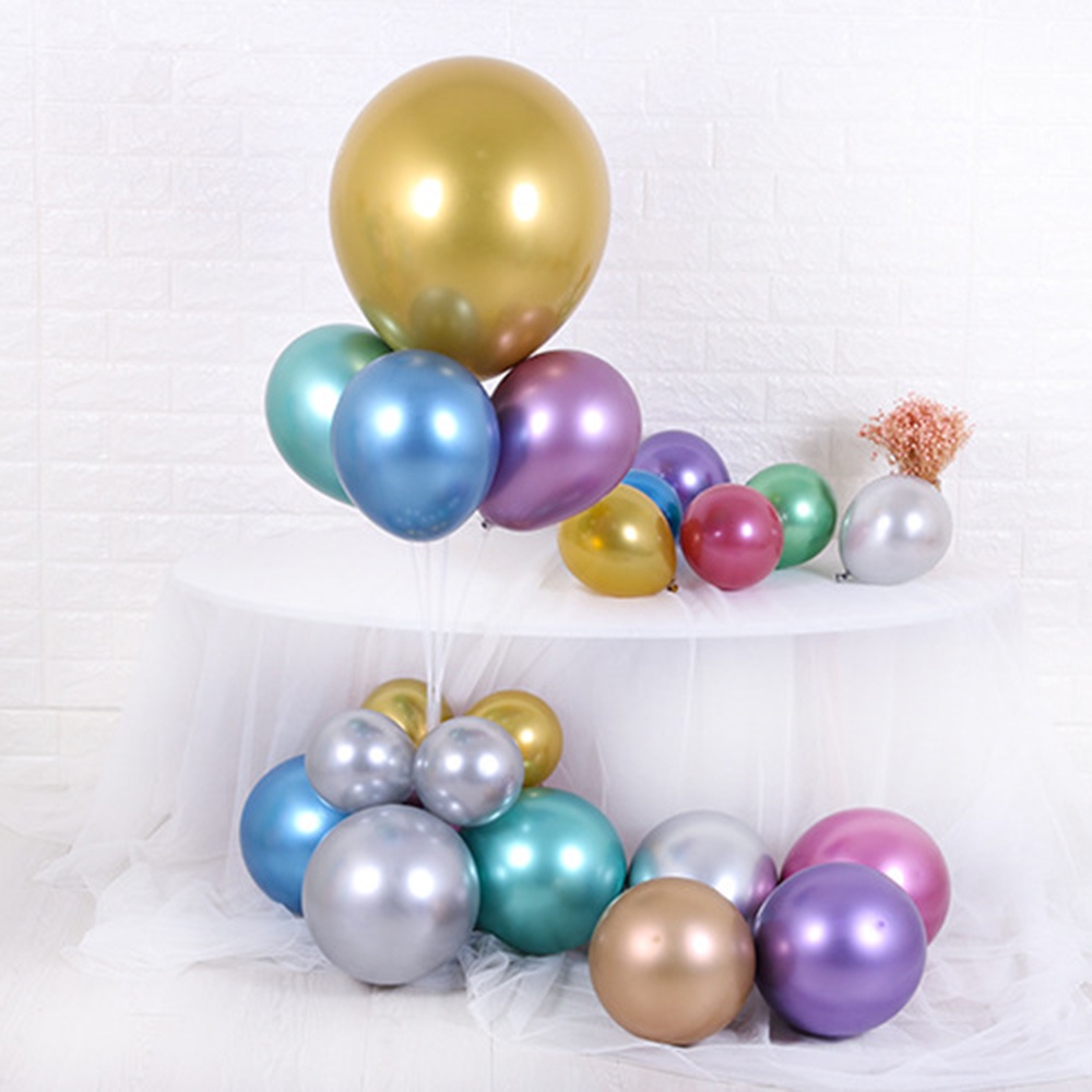Bong Bóng Trang Trí Tiệc Sinh Nhật Bằng Kim Loại Mạ Crom 5 Inch 10/20 Inch