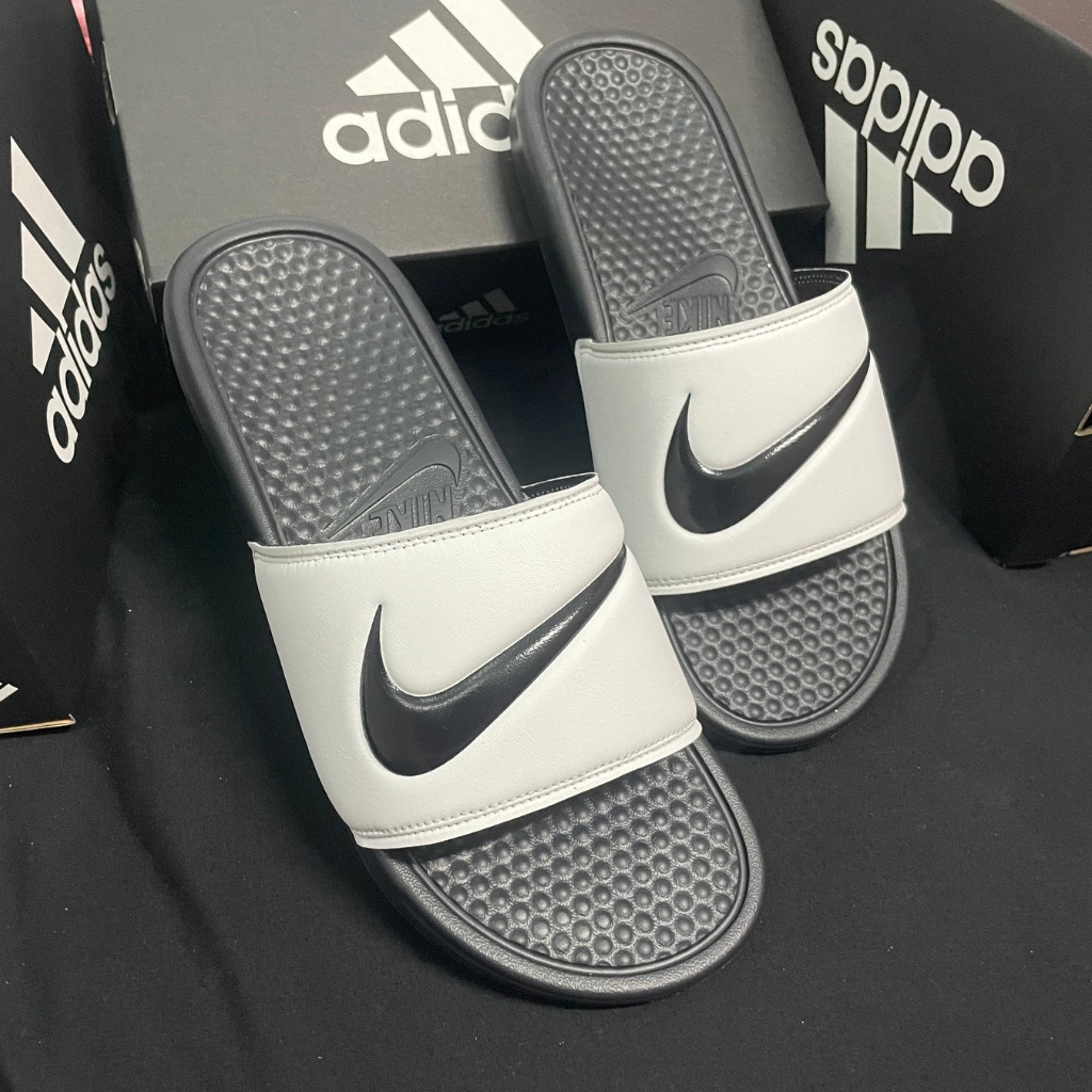 Dép Nike đen trắng quai ngang nam nữ - dép thể thao/ Dép Nike benassi swoosh 2023