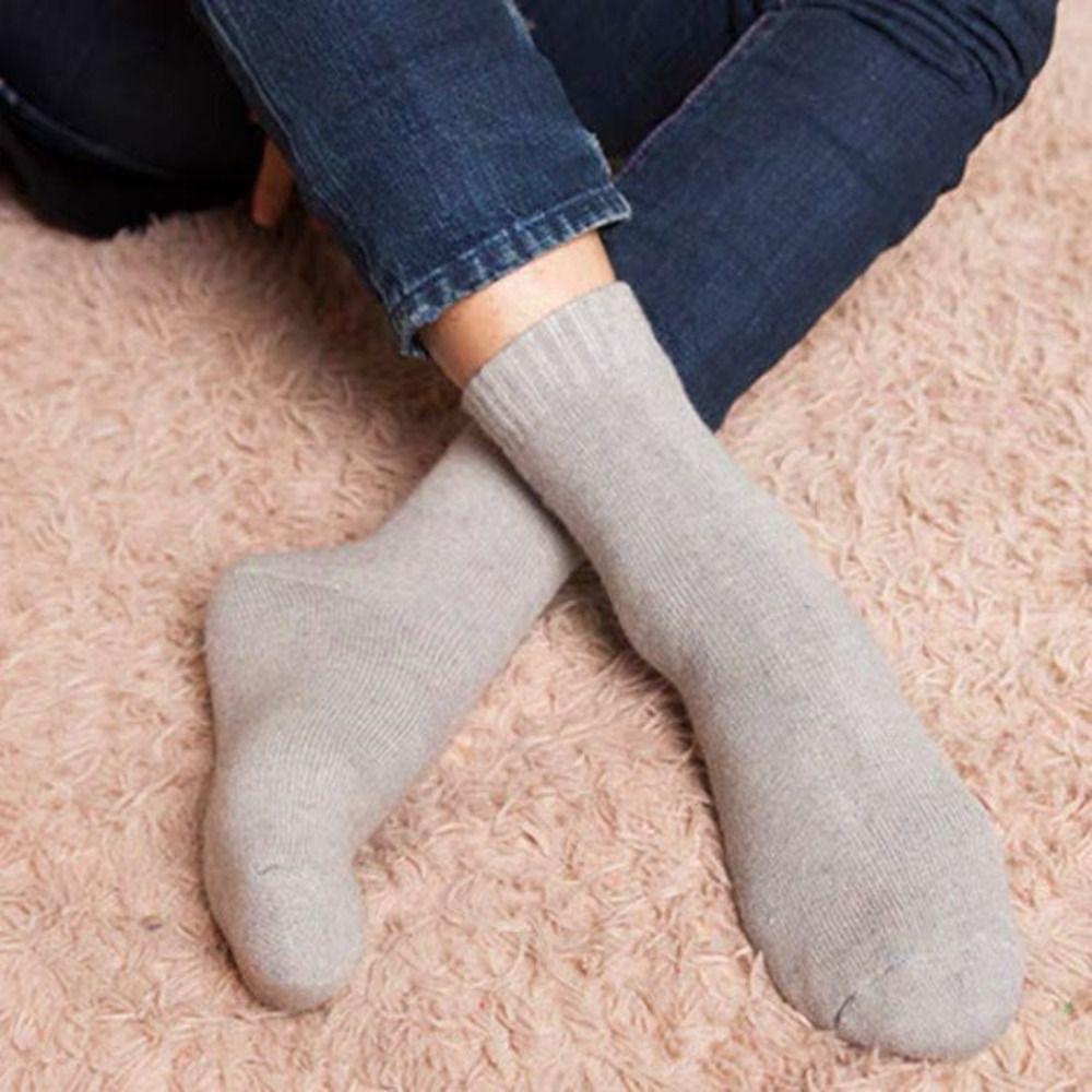 Vớ Len Dày Giữ Ấm Màu Sắc Đơn Giản