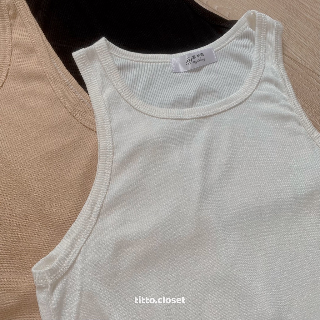 Áo Croptop Ba Lỗ Trơn Basic Thun Bozip - Ảnh Thật - Titto Closet