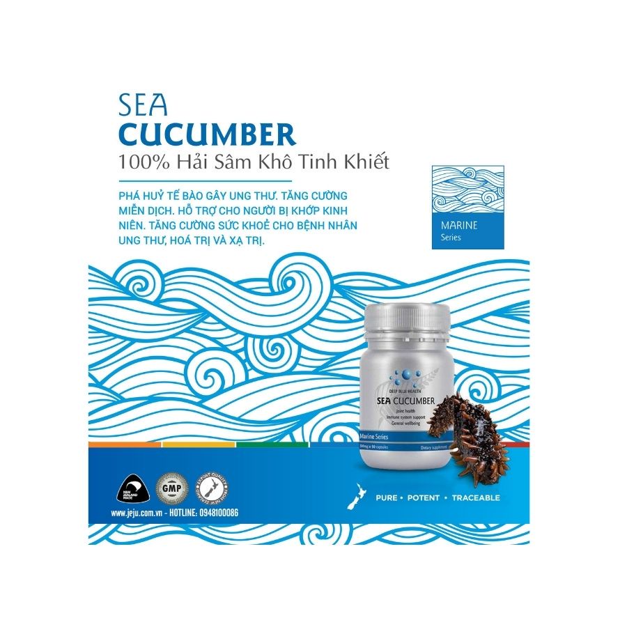 [Hỏa tốc] Viên Uống 100% Hải Sâm Deep Blue Health Sea Cucumber 90 viên