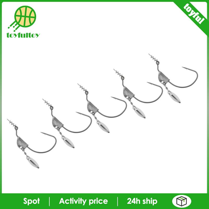 Set 5 Móc Câu Cá 5g Hình Giun Kèm Con Quay Chuyên Dụng