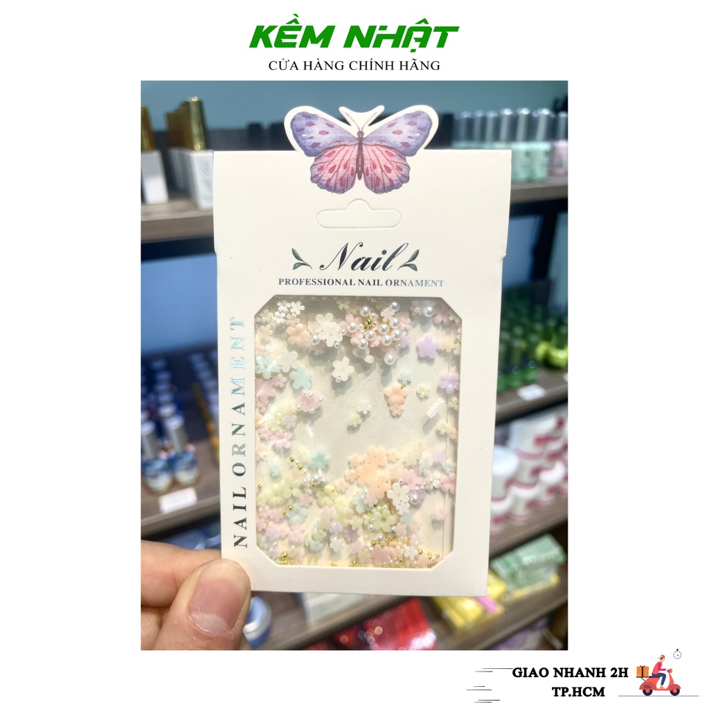 Set charm hoa nhựa đủ màu đính móng 02