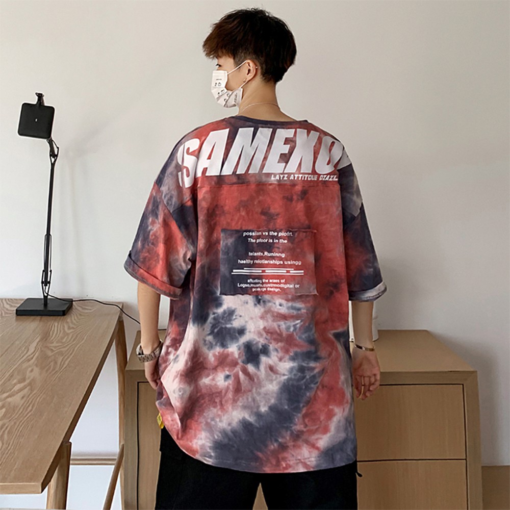 Áo Thun Nam Ngắn Tay SAMEXOY In Loang Hai Màu Cá Tính Style Hàn Quốc ZENKODLMEN AO TOP NAM 90000168