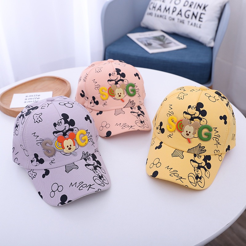 Mũ lưỡi trai chống nắng họa tiết graffiti hoạt hình thời trang đường phố năng động xinh xắn cho bé