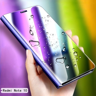Bao da điện thoại mặt tráng gương có giá đỡ cho Xiaomi Redmi Note 10 2021 Mi 10T Pro 5G Mi 10T