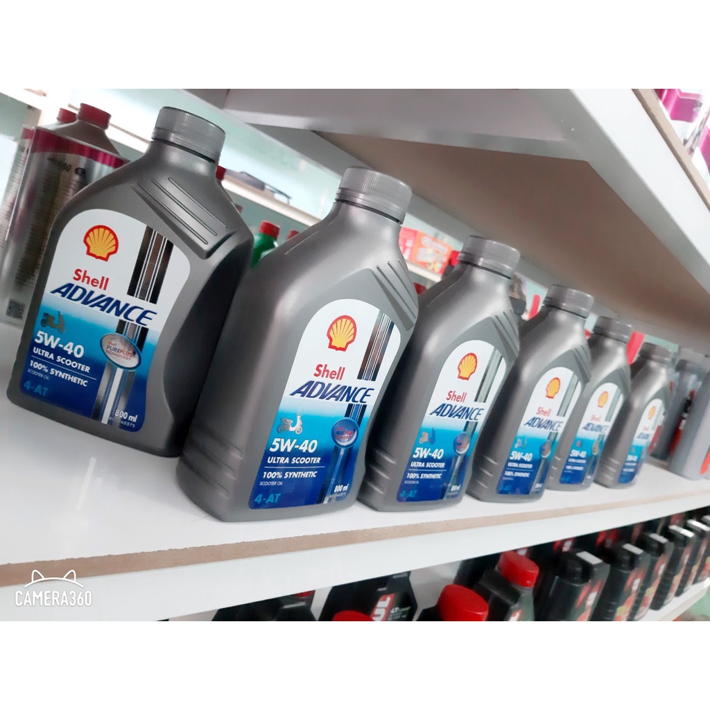 Compo nhớt máy shell utra scooter 5w40 800ml,nhớt lap bod 80w90 Mos2 chống hú lap