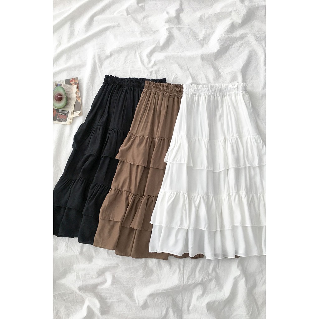 (ORDER) Chân váy xòe 3 tầng dáng dài đơn giản style Vintage nhẹ nhàng phong cách 2020 | BigBuy360 - bigbuy360.vn