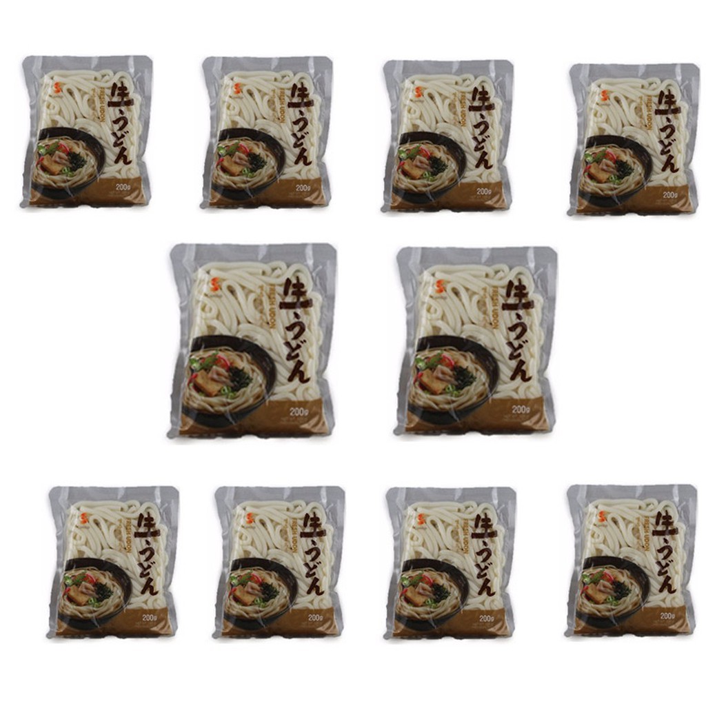 Combo 10 Gói Mì Udon Tươi - Mì Fresh Udon - Nhập Khẩu Hàn Quốc (200G/Gói