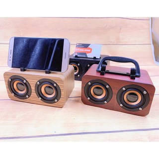 Loa bluetooth vân giả gỗ cổ điển - size mini nhỏ