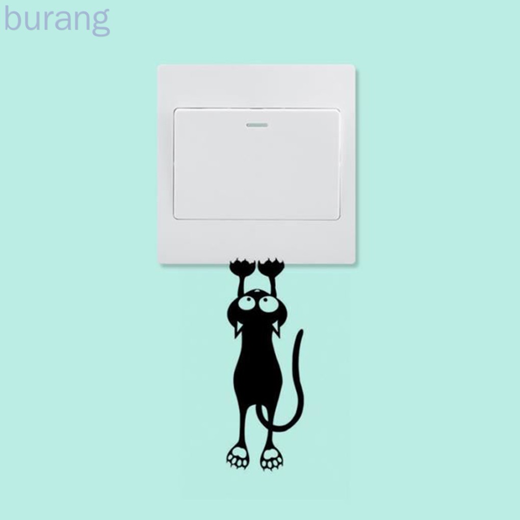 Miếng Dán Tường Trang Trí Công Tắc Hình Mèo Đáng Yêu