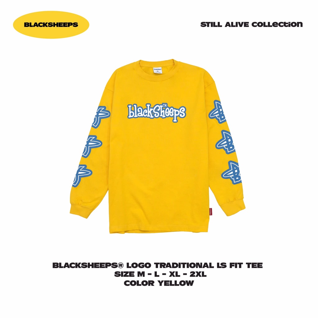 Áo thun tay dài BLACKSHEEPS màu Vàng aka Traditional LS Fit Tee - YELLOW