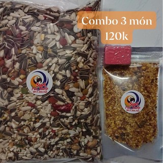Combo 3 món thức ăn dành cho Vẹt gói 1kg