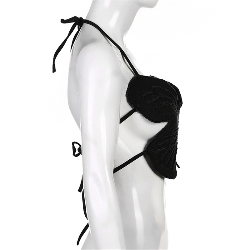 Áo Croptop Hai Dây Cổ Chữ V Gợi Cảm Cho Nữ