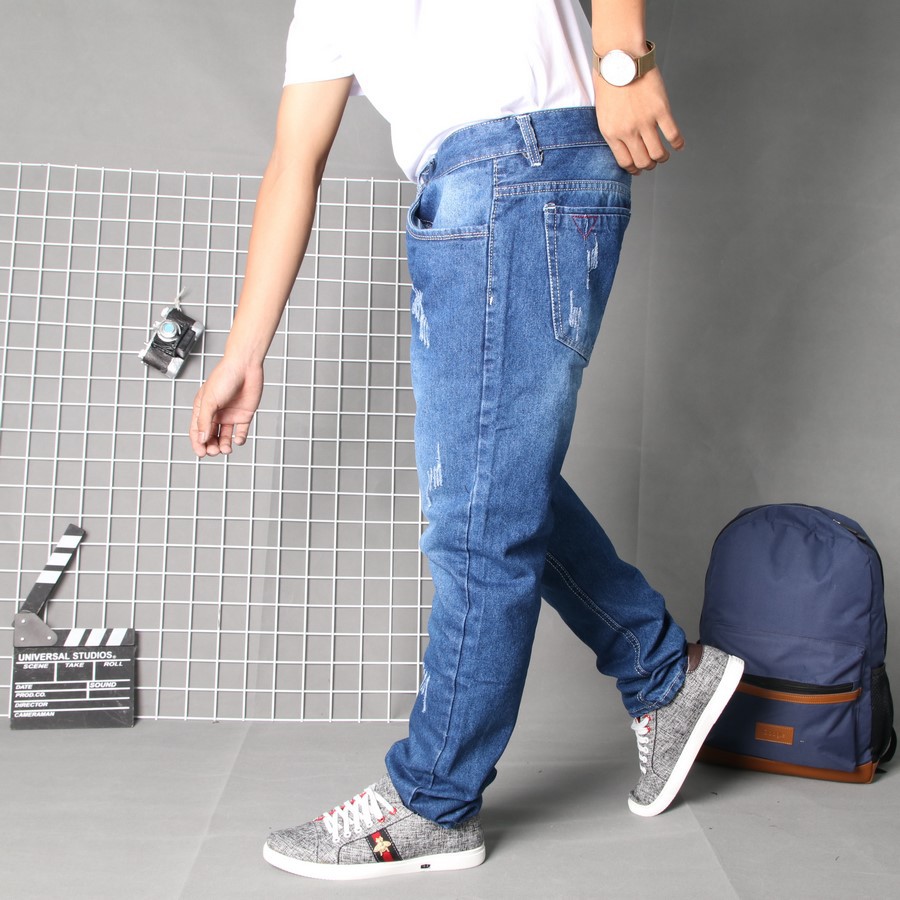 Quần jean nam xanh xám TS148 vải đẹp, chất lượng tốt Tronshop