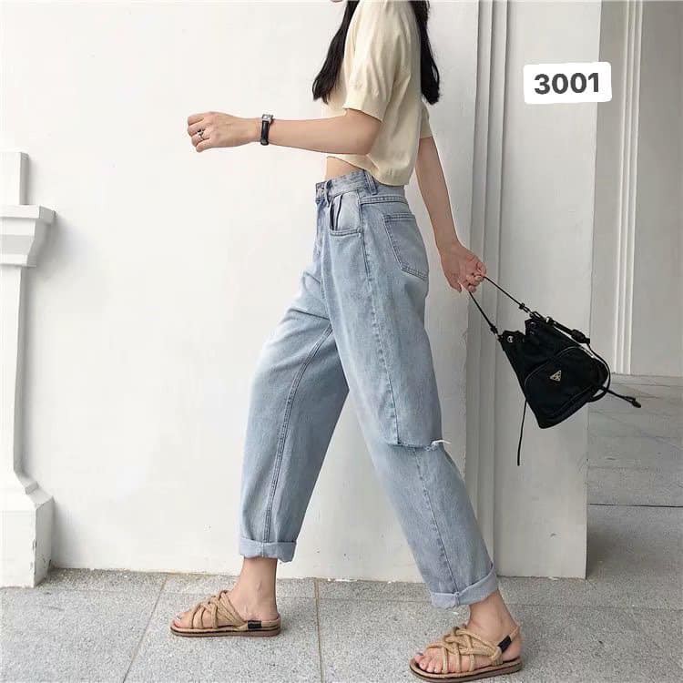 (ảnh thật RE VO ĐỊCH) QUẦN BAGGY JEAN NỮ CHẤT BO