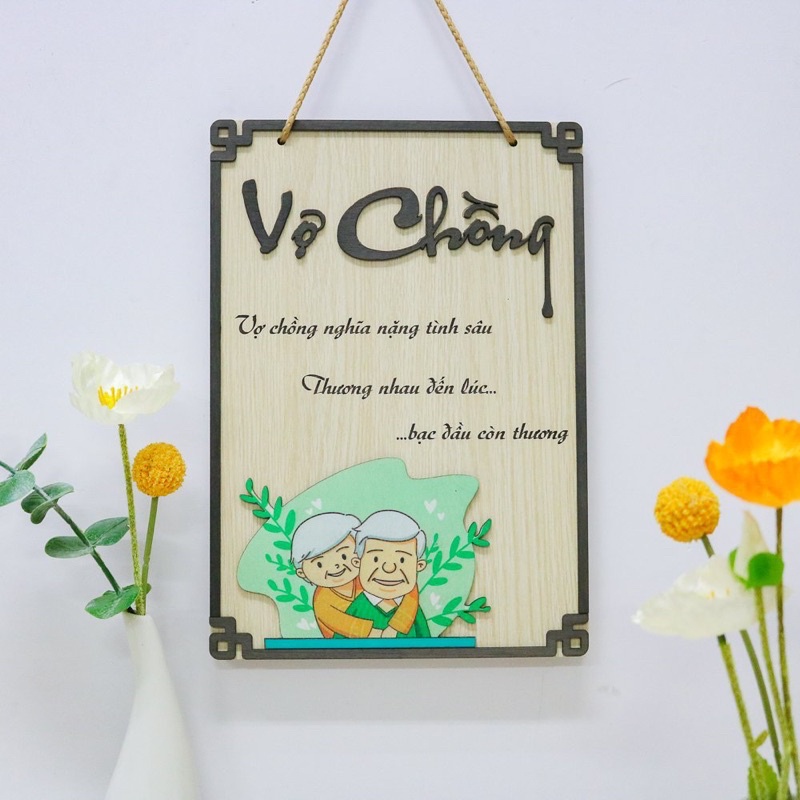 Bảng Gỗ Trang Trí Vợ Chồng