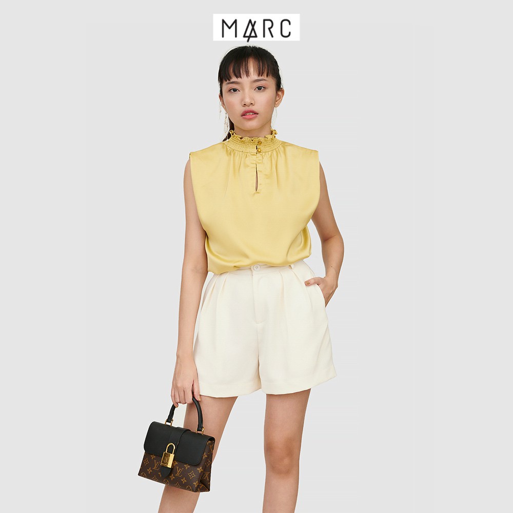 Áo kiểu nữ nhấn cổ smocking tay con - MARC FASHION