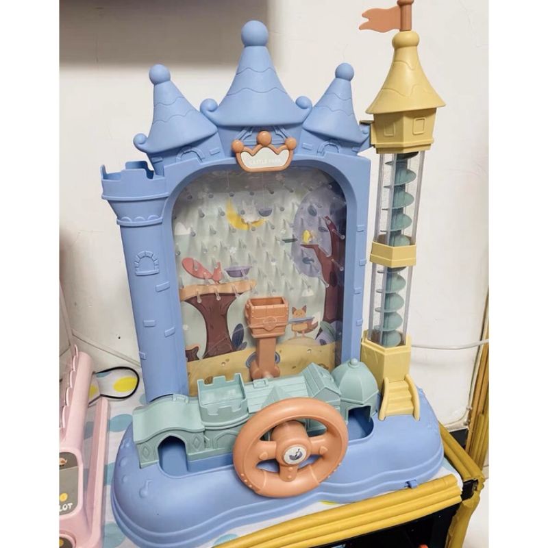 Đồ chơi bắt hạt đậu hình lâu đài kèm vô lăng ô tô chuyển động có đèn có nhạc cho bé