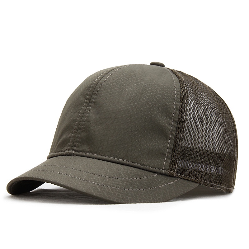 Mũ lưỡi trai phối lưới thoáng khí nhanh khô vành ngắn màu sắc thời trang mùa hè cho nam và nữ