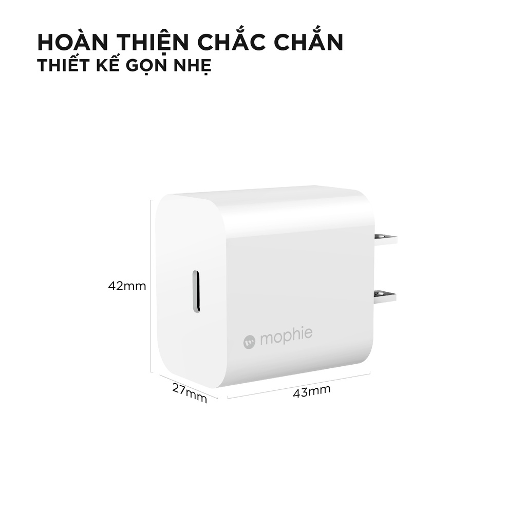 Sạc nhanh Mophie Power Delivery 30W USB-C GaN - Hàng chính hãng ACSTORE