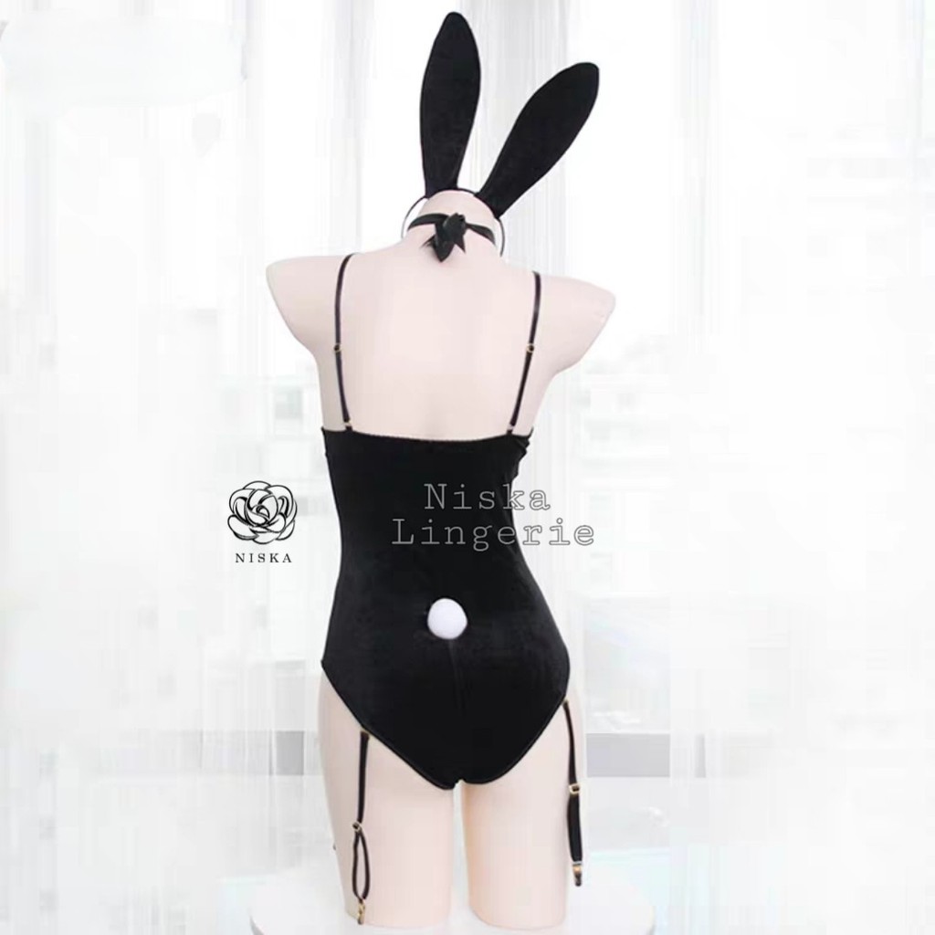 Bộ cosplay thỏ nhung (đen và đỏ) - Mã C128 | BigBuy360 - bigbuy360.vn