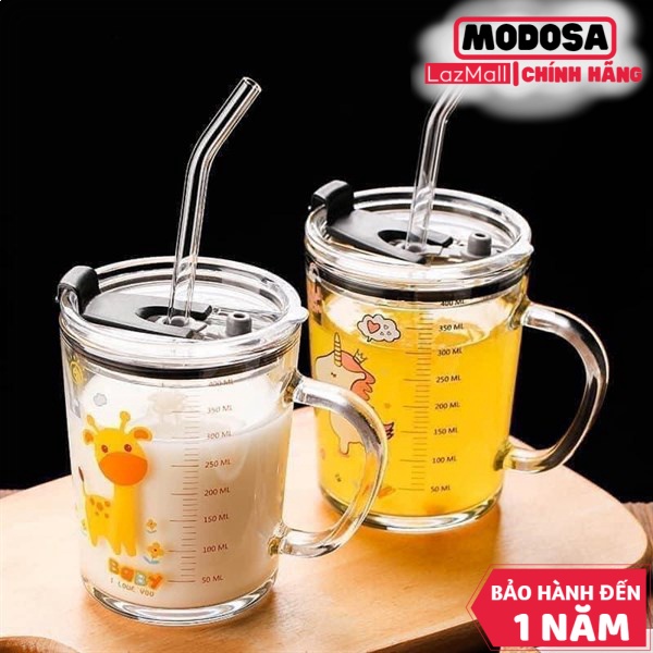 Cốc Thủy Tinh Vouller Chia Vạch Uống Nước . Pha Sữa Cho Bé Rất Thuận Tiện Dung Tích 400Ml