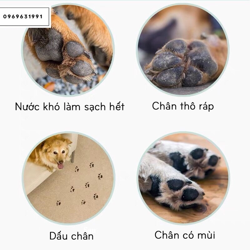 Dụng cụ làm sạch bàn chân cho thú cưng - bọt rửa chân cho chó mèo 150mli