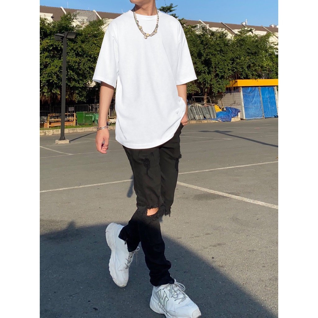Áo thun nam oversize 100% cotton mềm mịn, form rộng nam nữ đều mặc được.
