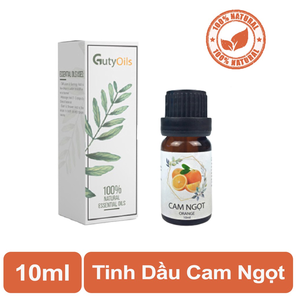 Tinh dầu cam ngọt nguyên chất Guty Oils giúp tăng cường hệ miễn dịch, ngủ ngon, giảm stress dùng trong massage - Lọ 10ml