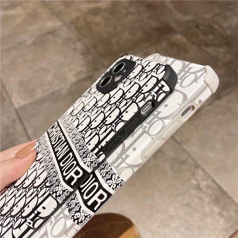 ! Dior!Ốp điện thoại thêu họa tiết thời trang cho iPhone 12/12Pro 12 11 Pro Max iPhone 7/8 Pro X XR XS