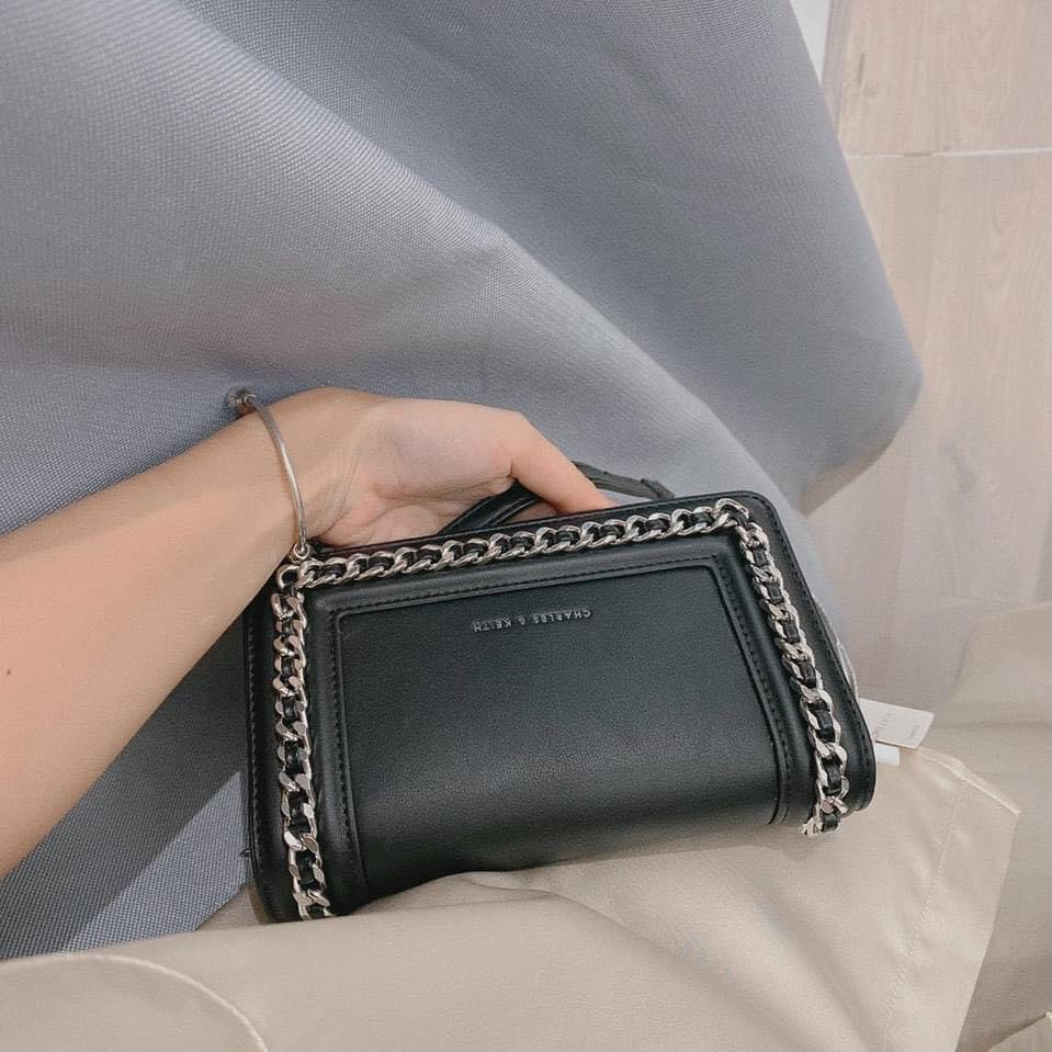 Túi xách CNK Viền Xích 🔥CỰC HOT🔥 túi nữ CNK xuất dư - Viền xích bạc, trong có ngăn phụ đựng thẻ