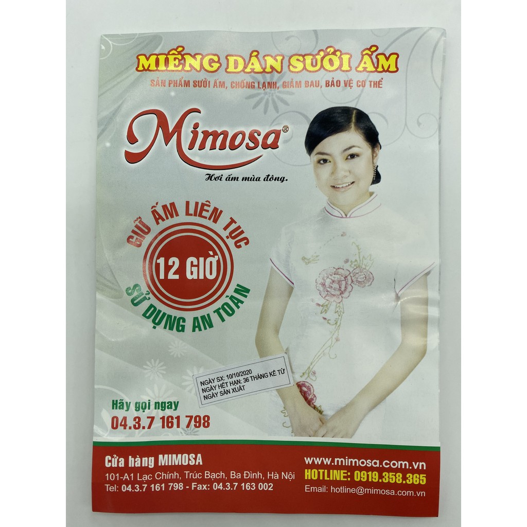 COMBO 10 MIẾNG DÁN ẤM MIMOSA 12h liên tục