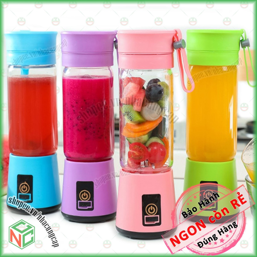 [KhoNCC] Máy Xay Sinh Tố Juice Cup Đa Năng - Có Dao Lưỡi - Dùng Cầm Tay Sạc Cổng USB - DHS-343-XST (Màu ngẫu nhiên)